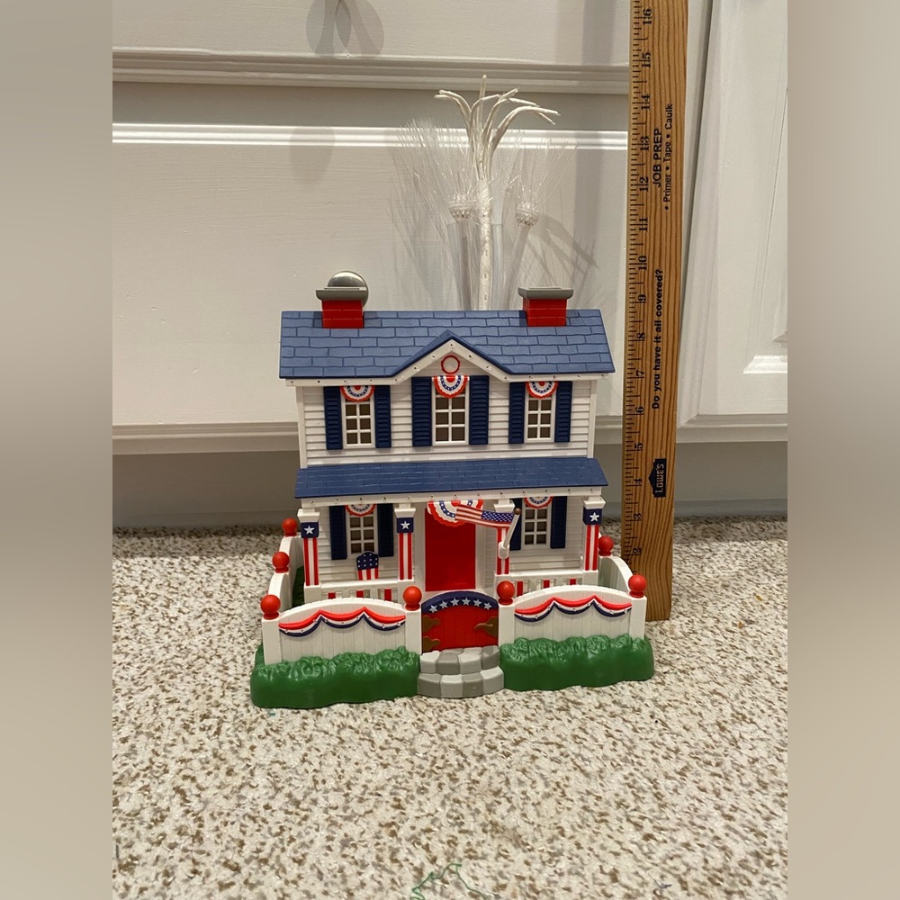 VTG CIB Avon Patriotic Lighted Fiber Optic House 4th Of July Fireworks Americana - Picture 7 of 17